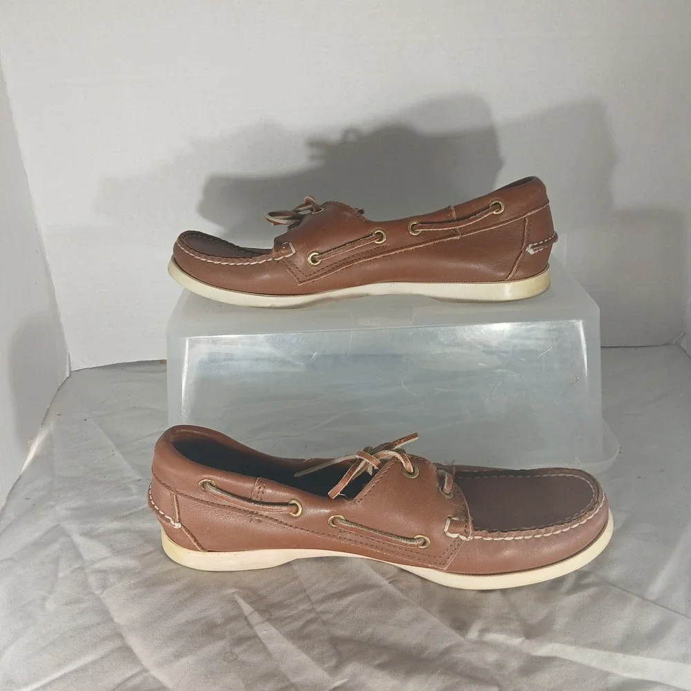 Sebago Docksides Mens 9M Brown Leather Boat‎ Shoes Made in USA 8727165